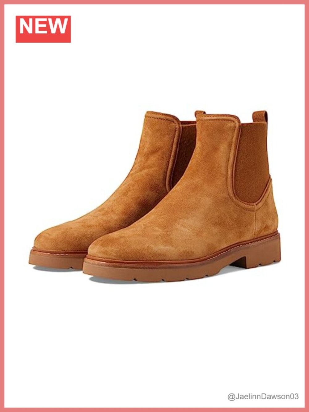 Women's Suede Chelsea Ankle Boots, Lug Sole, Pull-On Style, 1" Heel